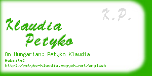 klaudia petyko business card